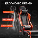 GTRACING Gaming Chair Office Chair PU Leather with Footrest&Adjustable Headrest-099NAF-WMT