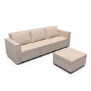 Ainfox 3-Seat and 1-Ottoman Modular Sectional Sofa Sleeper Sofa Flannel Sofa with Storage Seat