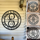 Custom Metal Wall Art - Personalized Split Letter Monogram Sign