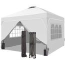 Ainfox 12ftx12ft Pop Up Canopy Tent with 4 Sidewalls One Push Tent Canopy with Wheeled Carry Bag, 8 Stakes and 4 Ropes