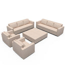 Ainfox 8-Seat and 4-ottoman Modular Sectional Sofa Sleeper Sofa Flannel Sofa with Storage Seat