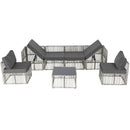 Ainfox Outdoor Patio Furniture Set, Wicker Sectional Conversation Set with Adjustable Backrest Sofa