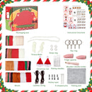 Christmas Shiba Inu and Piggy Needle Felting Kit. Wizardi DIY Wool Craft Kit F07N8-Z-12