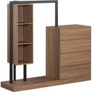 Wardrobe with 4 Drawers and 3 Shelves,Espresso