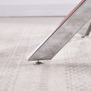 Tempered Glass Dining Table With Chromed Legs 47In White Silver