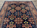 Wonderful Persian Rug 7x10, Navy Blue and Red, Allover Floral Pattern, Bidjar Carpet, Authentic Oriental Rug 7 x 10, Wool Hand Knotted Rug