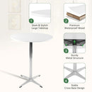 White Round Pub Table With Sturdy Crossbase 39 Inches