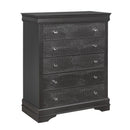 Shaker - 5 Pieces Bedroom Set With Crystal Inspired Tufted Headboard And LED Lighting