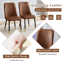 Table and chair set.A minimalist retro rectangular dining table with a wood color fishbone patterned textured top and black metal legs.Paired with 4 Brown Technology-Fabric Material Dining Chairs.