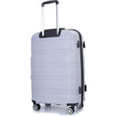 Hardshell Suitcase Spinner Wheels PP Luggage Sets Lightweight Durable Suitcase with TSA Lock,3-Piece Set (20/24/28), Silver