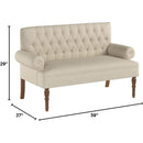 Warm Beige Tufted Loveseat Sofa Modern Living Room