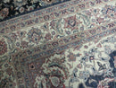 4' X 7' Vintage Handmade India Wool Silk Accent Rug Hand Knotted Black Organic