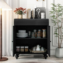 Art Accent Cabinet With 2 Doors, Sideboard Buffet Cabinet with Storage, Distressed Decorative Storage Cabinet With Embossed Pattern For Entryway Living Room Dining Room
