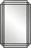 Amherst Matte Black Iron Mirror 36.5 Tall 23.75 Wide