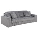 Jacana Corduroy Upholstered Dual Power Chaise Sofa Grey