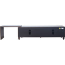 70'-90' Extendable TV Cabinet, Modern Entertainment Center with Storage and Adjustable Shelves, Mid 
Century Lacquered and Real Wood Veneered TV Console for Living Room, Hallway, Entryway, Walnut