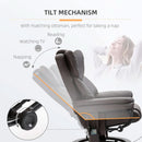 Brown Faux Leather Massage Recliner Chair With Ottoman