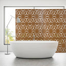 Freestanding Decorative Metal Privacy Screen for Deck Balcony Patio, Brown, Steel, 76' H x 48' W