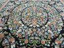 8' X 10' Vintage Handmade Pakistani Floral Wool Rug Black Nice