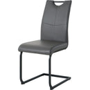 Modern Charcoal PU dining chair living room chair upholstered chair, black metal chair leg design, kitchen, living room, bedroom, dining room side chair (Set of 4)