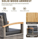 Outdoor Rattan Patio Furniture Set with Swivel Rockers