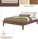 Full Size Dark Brown Platform Bed Frame Durable Quality