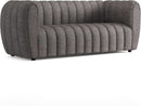 Charcoal Gray Vertical Channel Tufted 3 Piece Sofa Set