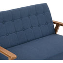 Mid-Century Modern Solid Loveseat Sofa Upholstered Linen Loveseat, 2-Seat Upholstered Loveseat Sofa Modern Couch