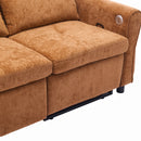 2-in-1 Sofa 82' Three-seater Sofa with Sofa Bed and Reversible Recliner, Orange Chenille