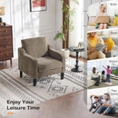 Light Brown Upholstered Midcentury Living Room Armchair