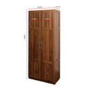 High wardrobe and kitchen cabinet with 2 doors and 3 partitions to separate 4 storage spaces