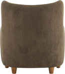 Brown Velvet Wingback Chair With Contoured Backrest