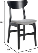 Home Lucca Retro Black And Grey Cushion Dining Chair Set 2