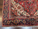 Persian Heriz Rug 6.6 x 9, Geometric Wool Persian Carpet