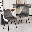 Modern Faux Leather Dining Chairs Set Of 2 Armless Metal Legs