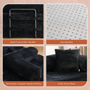 81 Inch Foldable Black Sofa Bed MemoryFoamContourPlus