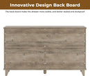 Six Drawer Dresser Rustic Oakwood Sliding BarnDoor