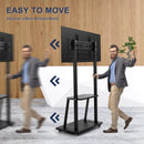 Height Adjustable Rolling TV Stand for 32-75 Inch TVs