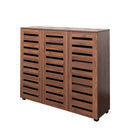 Shoe Cabinet, 5-Tier Shoe Storage Cabinet with Adjustable Shelves, Wooden Shoe Rack Organizer with Louvered Doors for Entryway, Hallway, Bedroom, Closet, Living Room