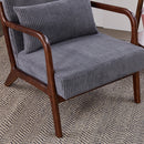 Mid-Century Modern Accent Chair, Arm Chair Living Room Chairs with Pillow Upholstered Reading Chair with Solid Wood Frame &  Living Room Bedroom Balcony (Antique Dark Grey)