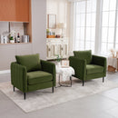 Accent Chair for Living Room, Velvet Comfy Single Sofa Chair Mid-Century Modern Armchair with 1 Pillow and Metal Legs for Bedroom Office Reading
