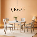 Chandelier 6 Light Black Hanging Fixture For Dining Room