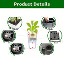 Square Planter for Indoor or Outdoor Use, 22-Inch High Faux Rattan Design Flower Pot with Automatic Watering System for Porch, Patio, Backyard, Makes Keeping Flowers Easier (Pack of 2, Black)