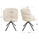 270° Swivel Home Office Desk Chairs Set of 2,Modern Dining Chairs, Upholstered Bedroom Chairs with Metal Base,Makeup Chair for Vanity, for Living Room, Bedroom,Study Room,Dining Room(Beige)