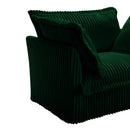 Slipcovered U Shape Sectional Wide and Deep Seat Sofa Couch, 4 Seater Sofa with French Edges Design Multiple Big Pillows, Soft Deep Seat Comfy Cloud Couch for Living Room, Apartment, Green Corduroy