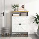 Modern Minimalist MDF Shoe Cabinet with Sliding Door Design - White