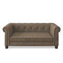 Modern Linen Fabric Elevated Pet Bed Sofa for Small and Medium Dogs - Brown
