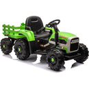Ride on Tractor with Trailer,24V Battery Powered Electric Tractor Toy, 200wx2motor 1.86-4.97MPH/Remote Control,electric car for kids,Three speed adjustable,USB,MP3, Bluetooth,LED light, safety belt.