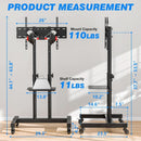 Height Adjustable Mobile TV Cart For 32 To 83 Inch Screens With Locking Wheels