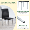 A Set of 2 Black PU Backrest Chairs with Silver Metal Legs: They Are Ideally Suited for Minimalist and Contemporary Home Styles, With Dimensions of 16.2*18.5*34.6 inches